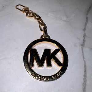 Michael Kors Gold MK Logo Keychain Hangtag bag charm